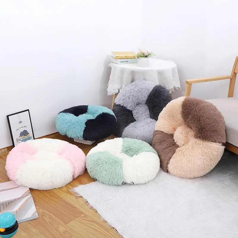 Dog beds large winter cat bed long plush donut soft pet cushion