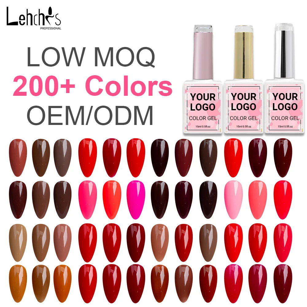 Lehchis 2025 new package 15ml 6colors/box nail art paint solid UV Gel Semi-Permanent Varnish Long Lasting Soak Gel Polish