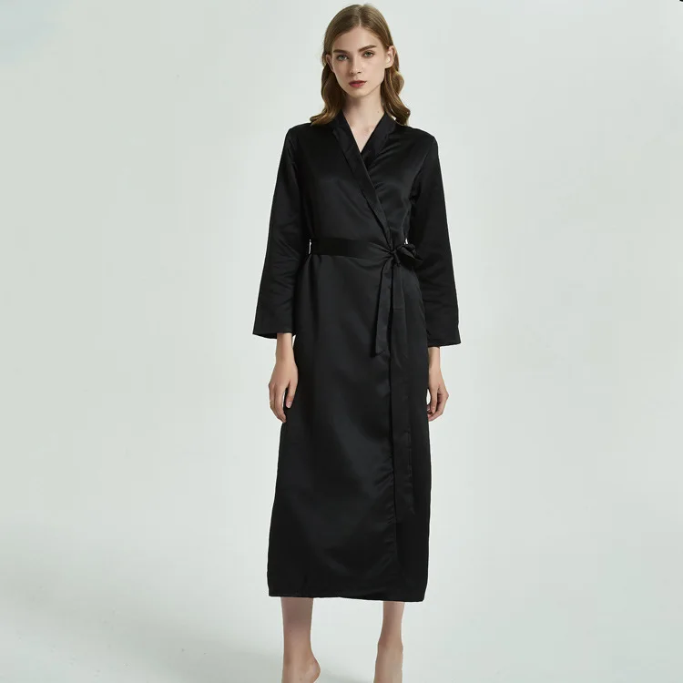 Silk Robes Women Long Bath Robe Bridesmaid Bride Party Satin Robes Cardigan Top Outwear Solid Dressing Gown