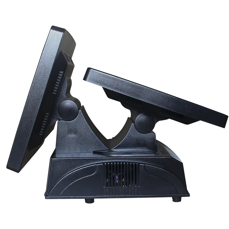 15 Inch Pos System Cash Register Touch All In One Pc Dual Screen Pos Terminal Machine With Printer