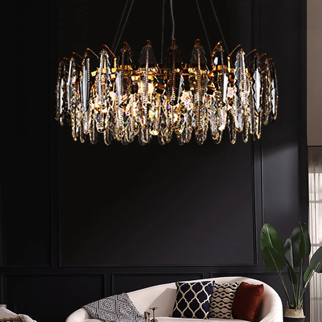 Modern Design Art Decoration feather Crystal Hotel Lobby Pendant Light