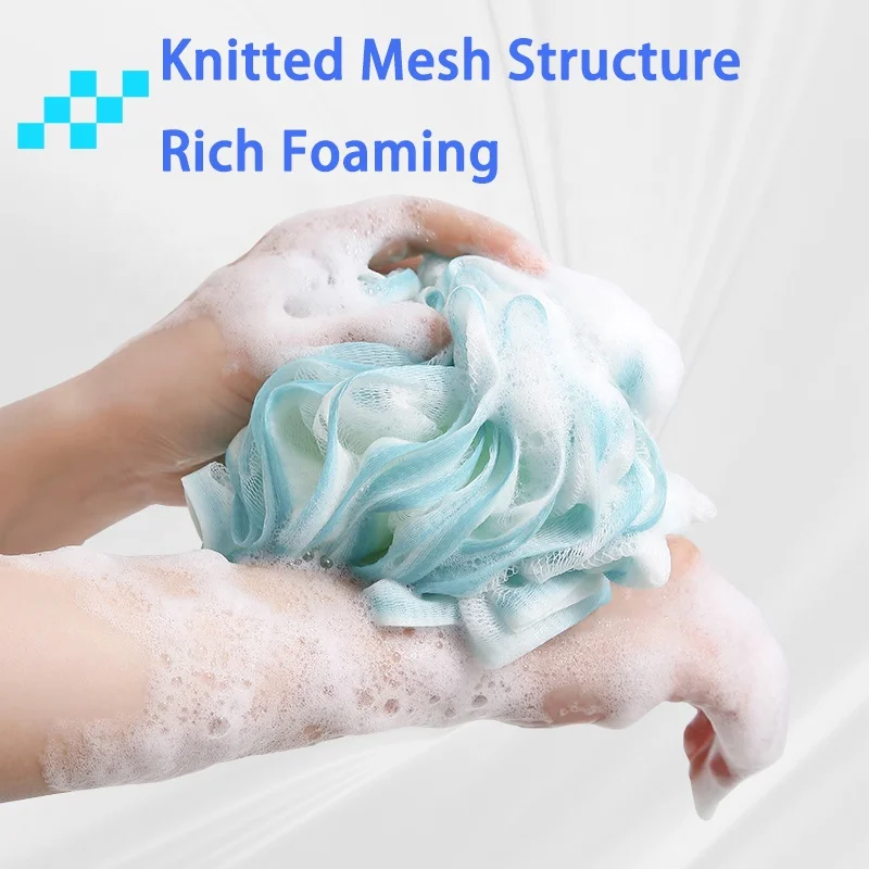 Hot Sale All Natural 30G~75G Custom Large Loofah Bath Sponge Body Scrubber Mesh Shower Pouf Bath Ball Sponge for Exfoliating