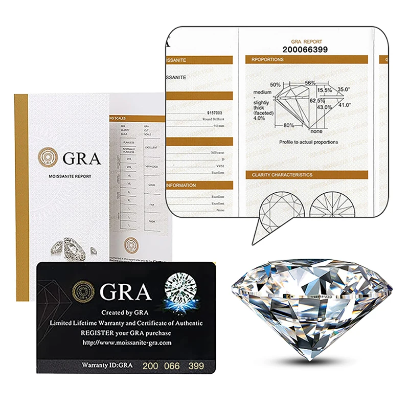 RINNTIN SMR High Quality Moissanite Ring 925 Sterling Silver Round Brilliant Cut 1ct D VVS Moissanite Wedding Engagement Rings
