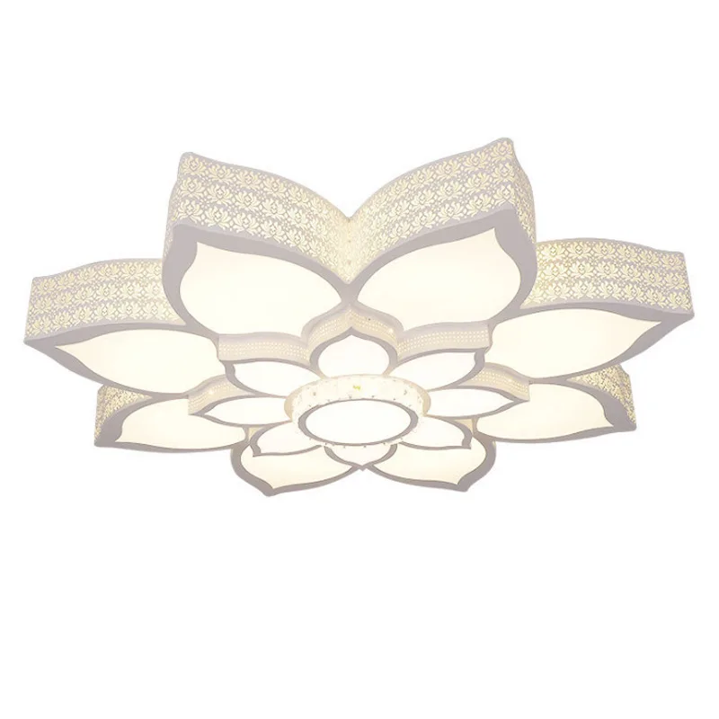 Modern Indoor Lotus Flower Shape Acrylic Led Ceiling Lamps For Bedroom Lamp Living Room