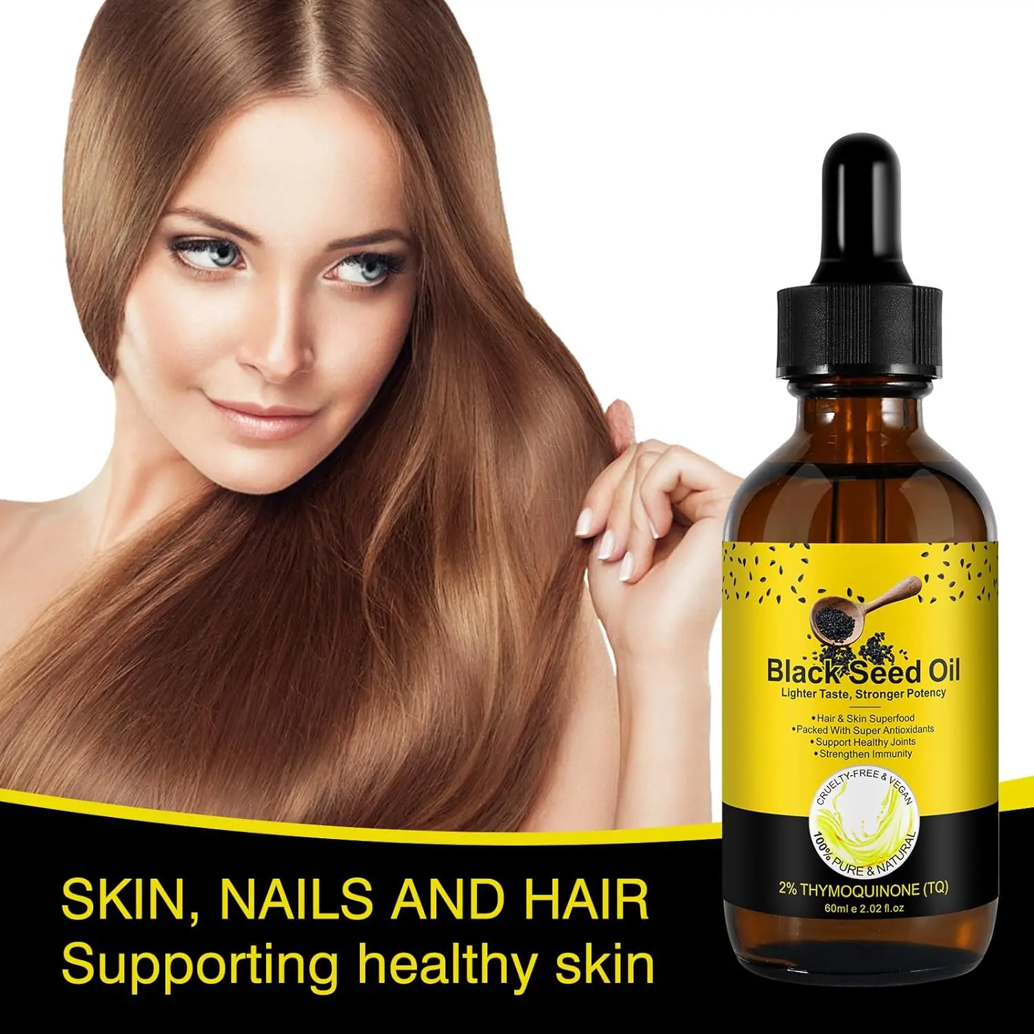 AiXin Private Label 250ML Keratin Hair Growth Skin Cares Nourishes and Hydrates Hair 100% Natural Organic Black Seed Oil