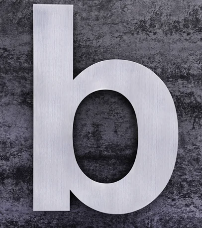 
High quality stainless steel brush house number fabricate metal letter 