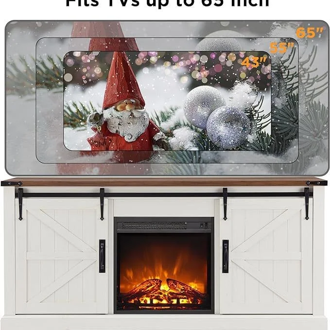 TV stand with fireplace Simple pastoral style TV cabinet TV cabinet