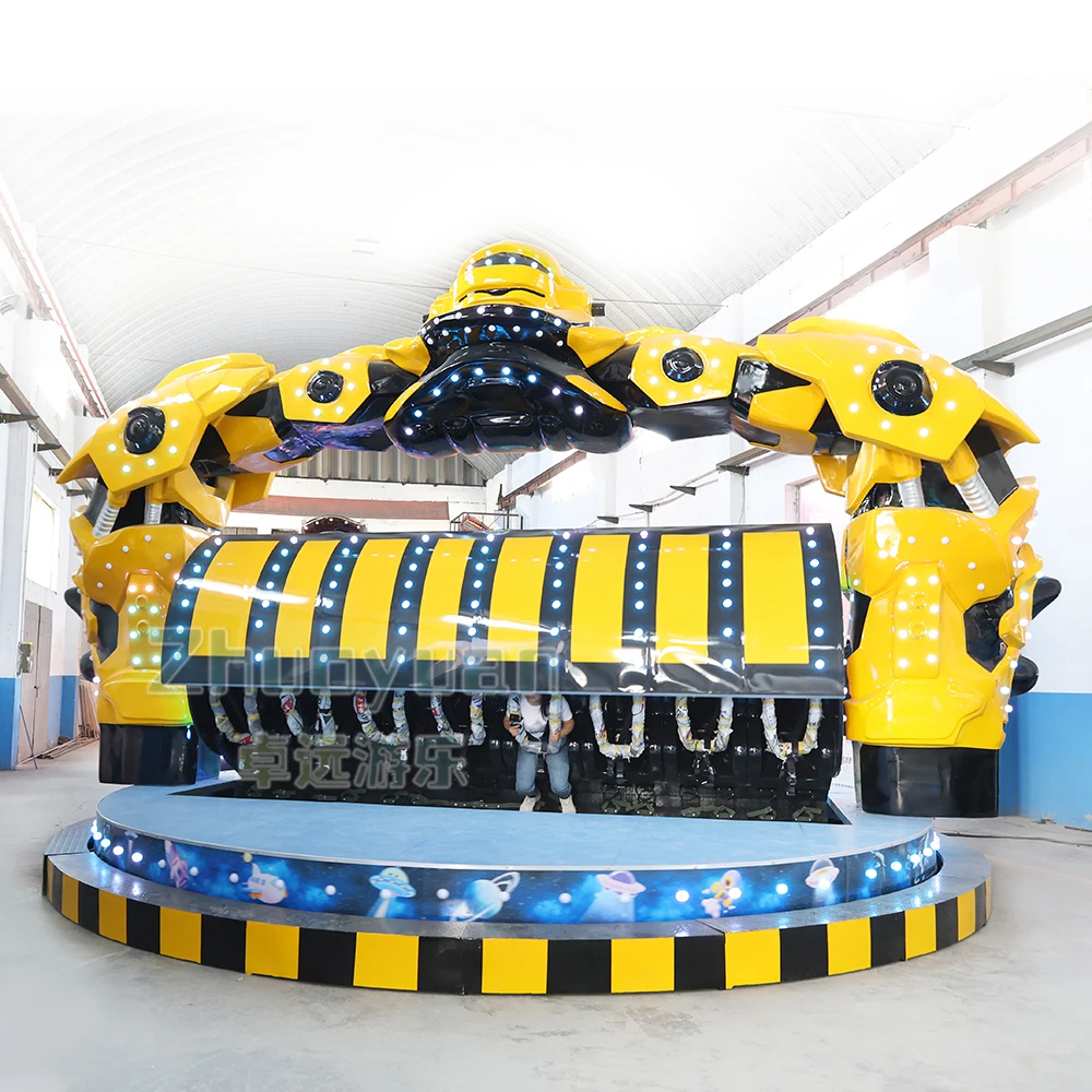 Outdoor extreme attractions amusement park 360 degree rotation top spin robocop rides for sale