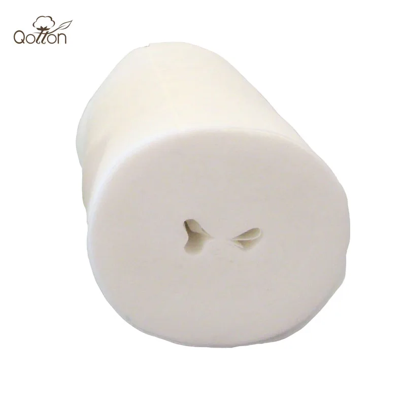 Small Size Non-woven Wipe Rolls in White 55gsm 46% Polyester+54% Woodpulp