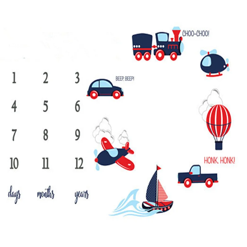 
Factory Custom Premium Super Cute Newborn Milestone Fleece Baby Throw Blanket for Children 