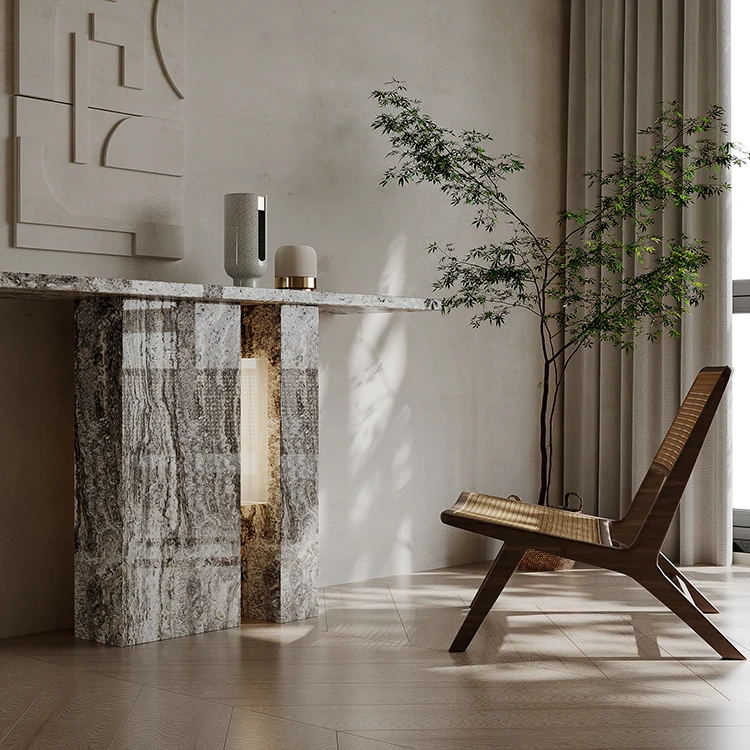 Hallway rectangular design led insert marble console table 150 cm more marble colors available console table for living room