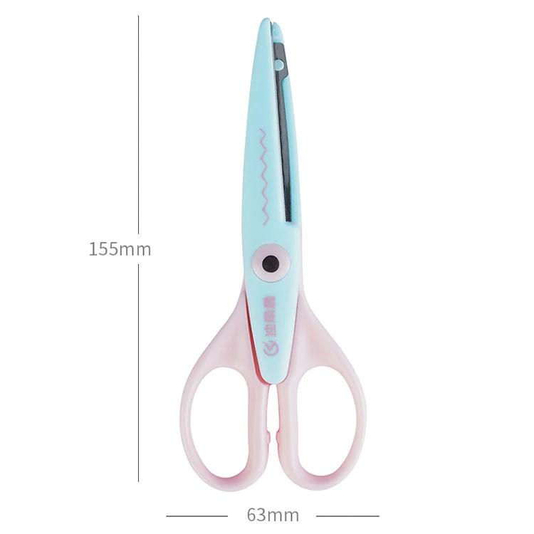 OULE Child Safety Design Office Stationery  Multipurpose Office Scissors  Wavy Lace Scissors Yangjiang Scissor