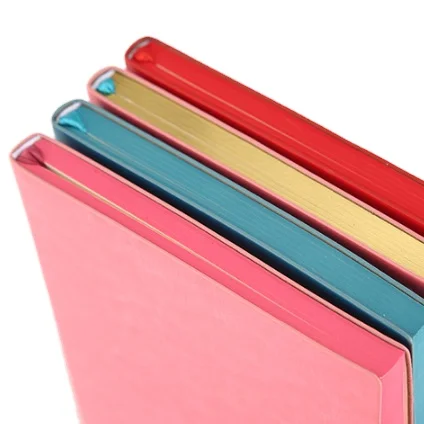 Custom Logo Print Soft Pu Leather Cover Notebook With Colorful Edge Personalized Pages Office Supplies