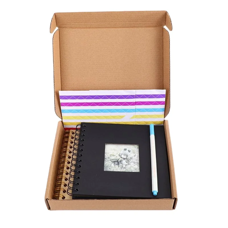 Hot Selling High Quality Black Inner Page Box Spiral Coil Diy Sticker Photo Album for Sale