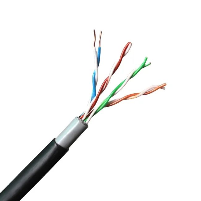 Hot sale outdoor Cat5e Cat6 Utp Lan Cable 0.5mm Pure Copper Cca Ldpe Jacket Waterproof