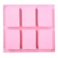 6 Cavities Rectangle Shape Soap Making Molds Silicone Mold For Chocolate Cake Jelly Pudding Handmade Soap Mold
