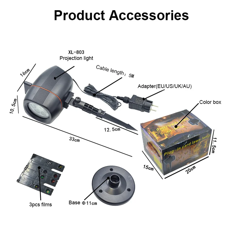 Waterproof Outdoor Led Christmas Projector Projection Lights With Tree Halloween Pattern In Air