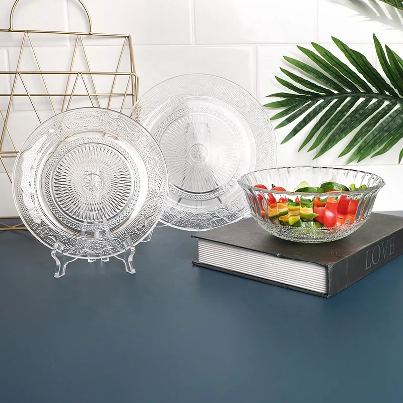 Factory hot selling  large size  fruit bowl glass bowl for fruit nuts pet salad bowl glasses for home decor dining services