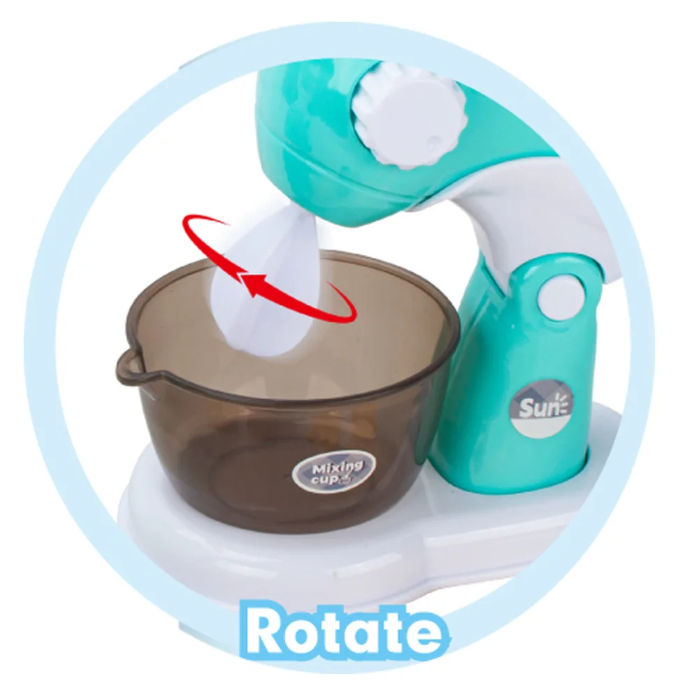 pretend play mini children kitchen game toy  wind up rotation Blender juice machine  toaster spit driver for girl kid