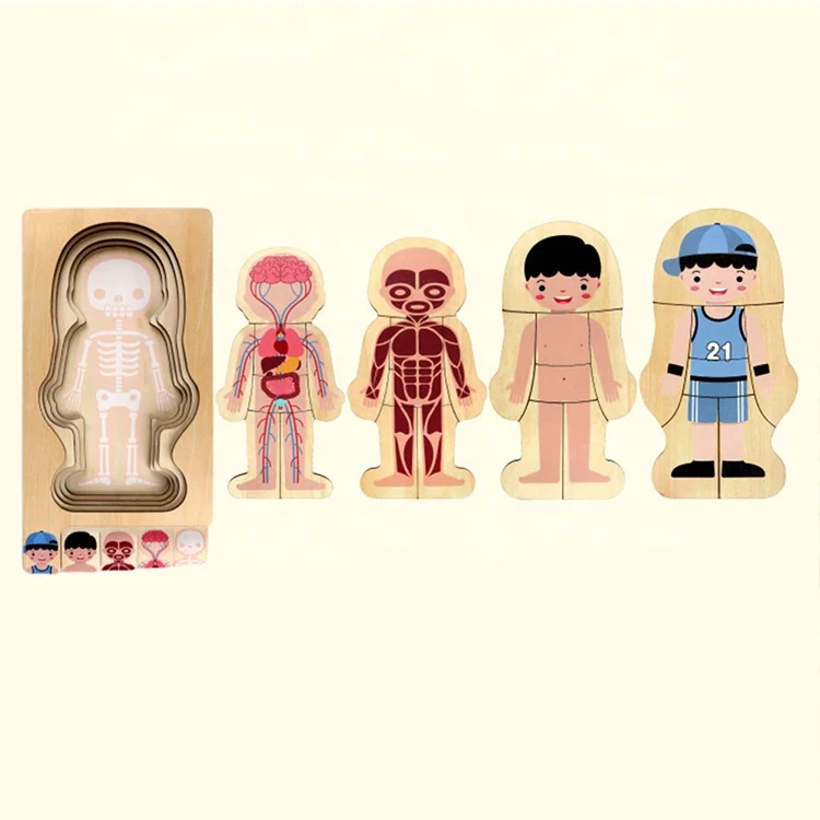 Custom Early Educational Learning Toys Girl or boy Shape Wooden 3d Jigsaw Puzzles for Kids Children