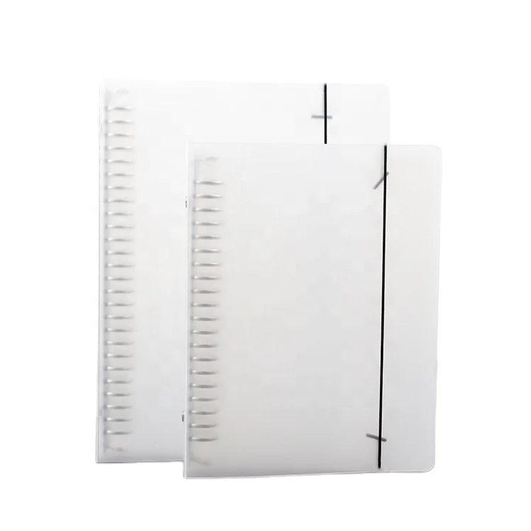 New Design A5/A6/B5 Plastic PP Cover Transparent 6 9 20 26 Holes Loose Leaf Ring Binder With Elastic Band