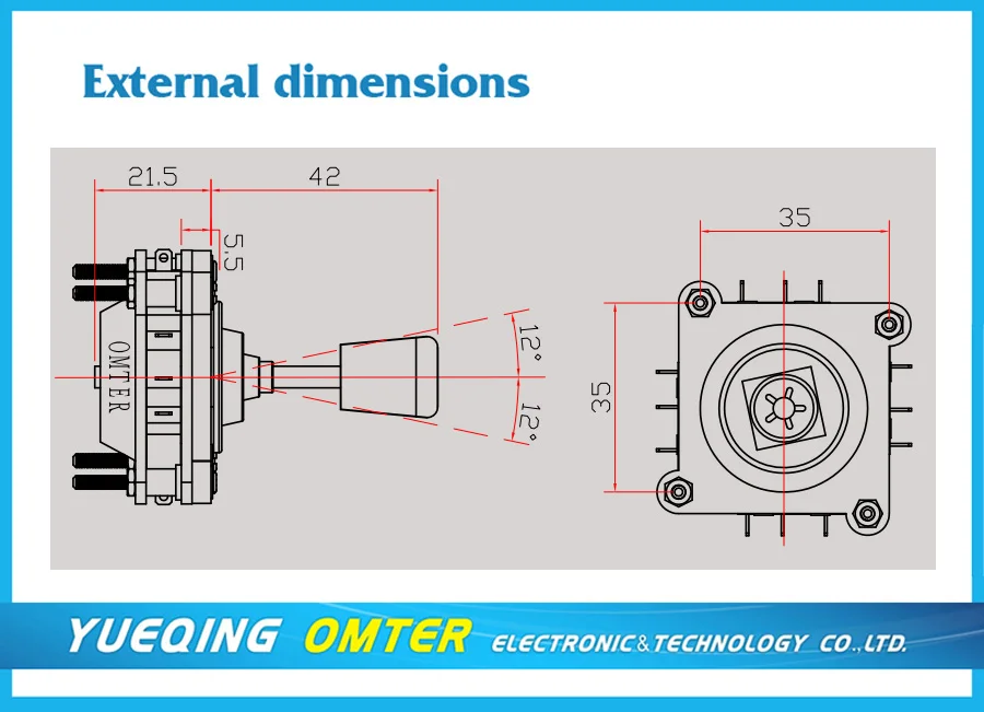 CV4YQ-04R2G джойстик переключатель двухосевая миниатюрный переключатель APEM джойстики