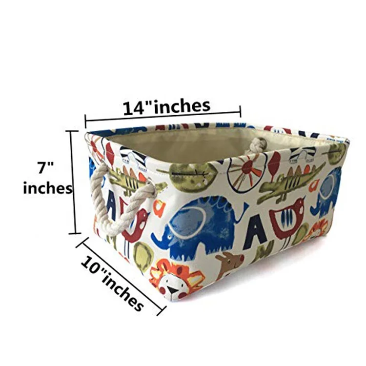 Eco-Friendly Small Wire Storage Box Foldable Cotton Handle Laundry Basket for Multi-Use Household Sundries Packing