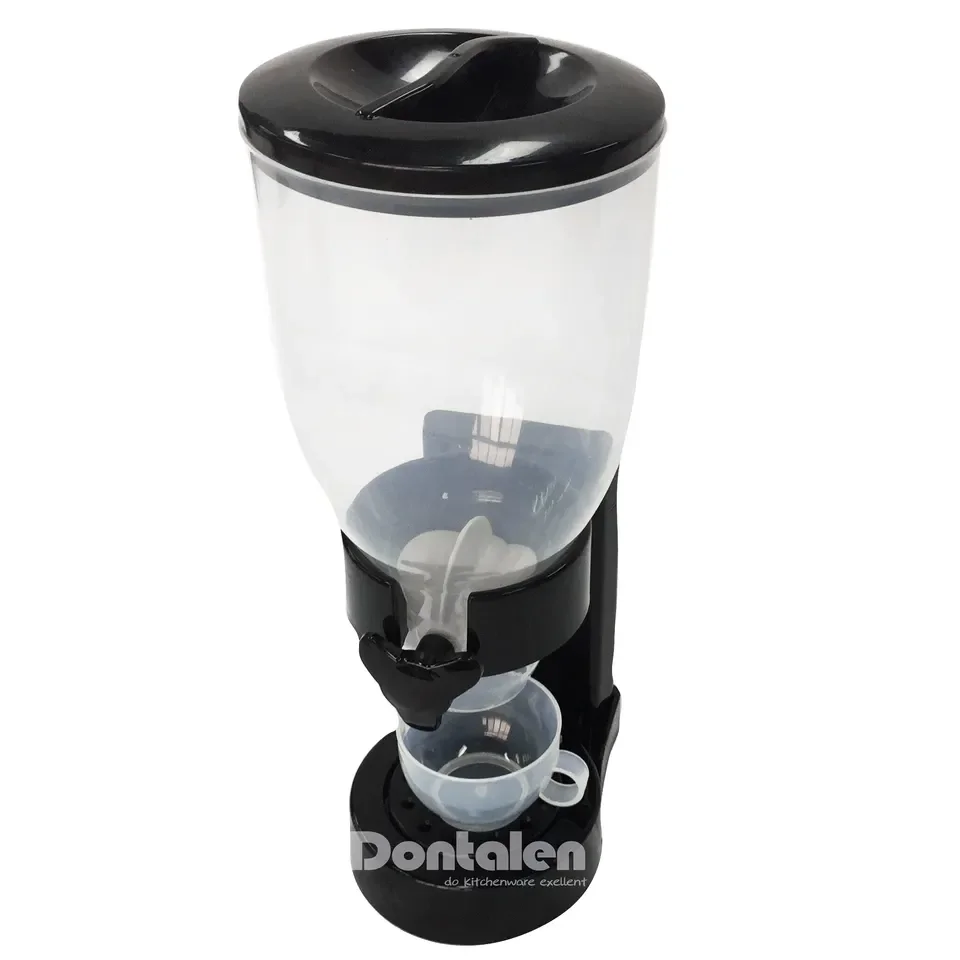 Dontalen Food-Grade PP Plastic Dry Food Bulk Kitchen Cereal Dispenser Wall Mounted Single Tank Dispenser