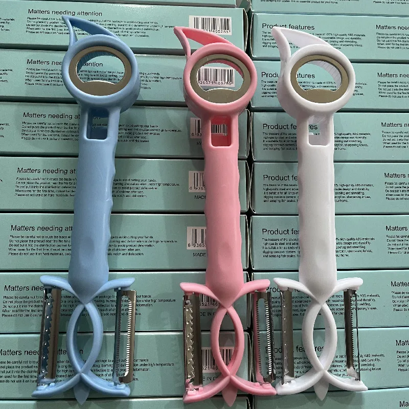 7 in 1 Peeler Beer Can Opener Kitchen Gadgets for Peeling Prining Twisting Shredding Multi Function Can Jar Opener