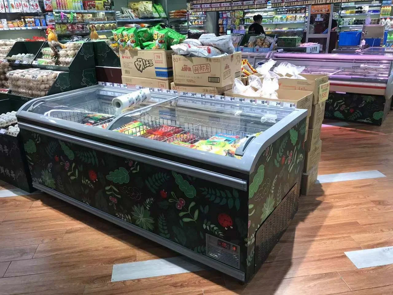 Kenkuhl supermarket island freezer commercial refrigeration display island chest freezer