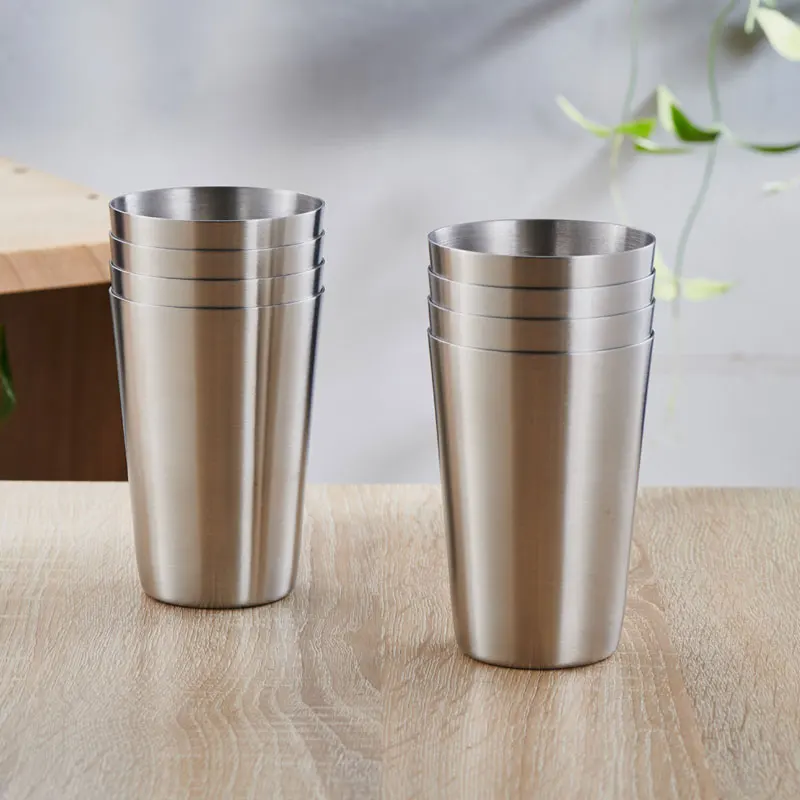 Stainless Steel Cups 12.28oz/350ml Camping  Stackable Metal Drinking Glasses BPA Free  Stackable  Durable
