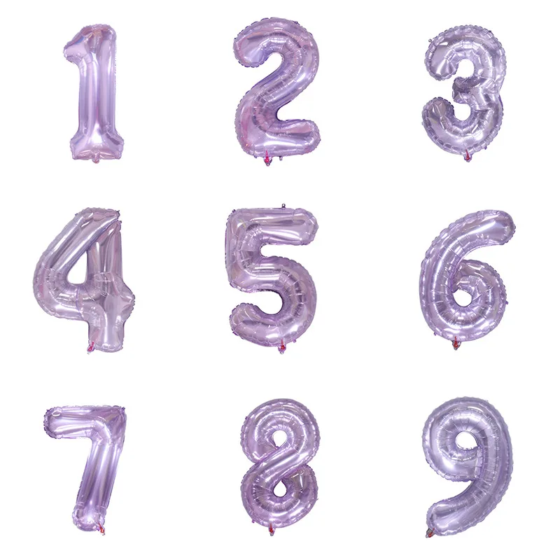 Princess Girl Birthday Party Wedding Decorations Anniversary Decor 32inch Purple Number Foil Balloons Figure Helium Balloon