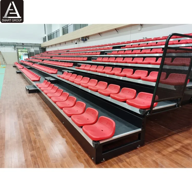 370 Seats Metal Retractable Bleacher Indoor Stadium Seating Portable Gym Bleachers For Sale