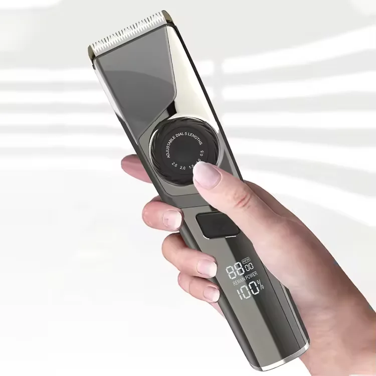 Оптовая продажа ЖК-дисплей водонепроницаемый электрический триммер для парикмахера Регулируемый мужской перезаряжаемый