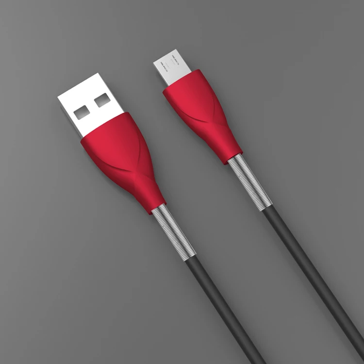 
Hot selling zinc alloy metal spring usb data cable fast data cable for phone 