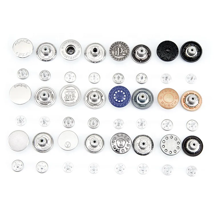 YHG High Quality Engraved Custom Logo Brass Zinc Alloy Botones Enamel Rivets Metal Jeans Button for Denim Pant Clothes