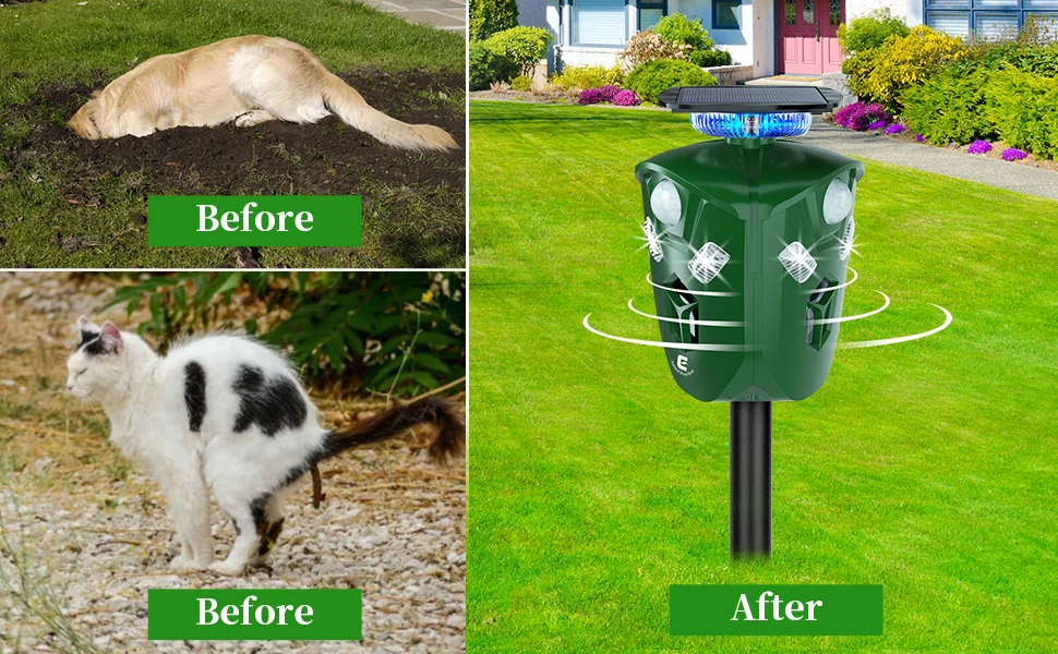 X-PEST Outdoor Solar-Powered Animal Repeller with Infrared Sensor 360 degree for Effective Pest Control Animal Repellent AR16