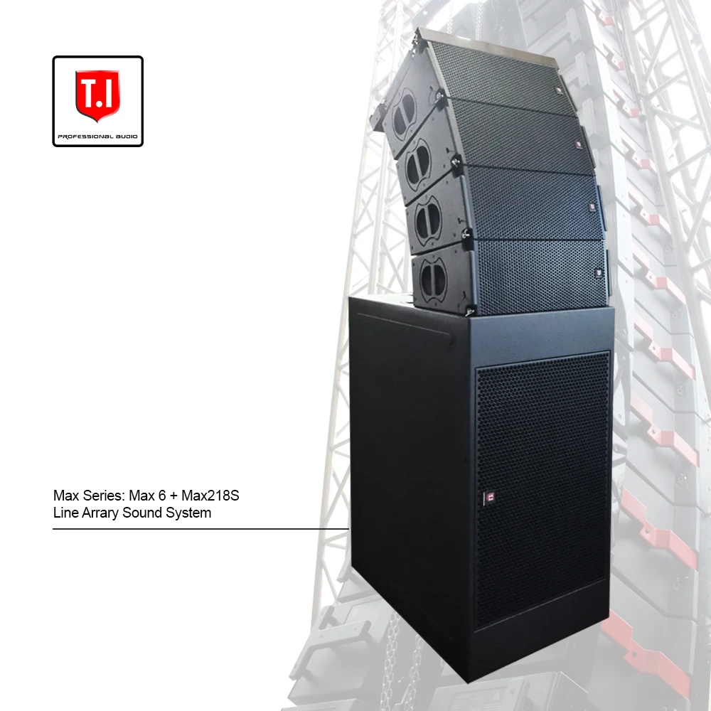 MAX-6 Two-way Passive Power Amplifier Subwoofer with Bluetooth Control, DSP for Concert, Venue Stage & Sound Equipment
