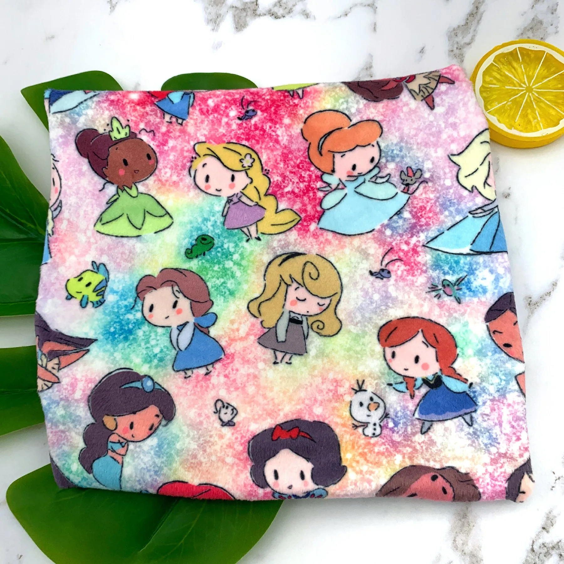 Hot-selling customize digital printing elastic knitting 100% poly baby blanket double sides squish minky fabric