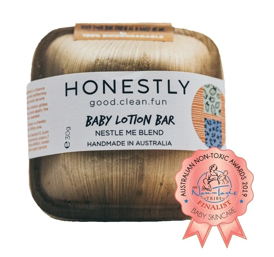 
HONESTLY Gift Pack: Nappy Balm 50ml + Baby Lotion Bar 30g + Sleep Oil 10ml - Hand Made in Australia 