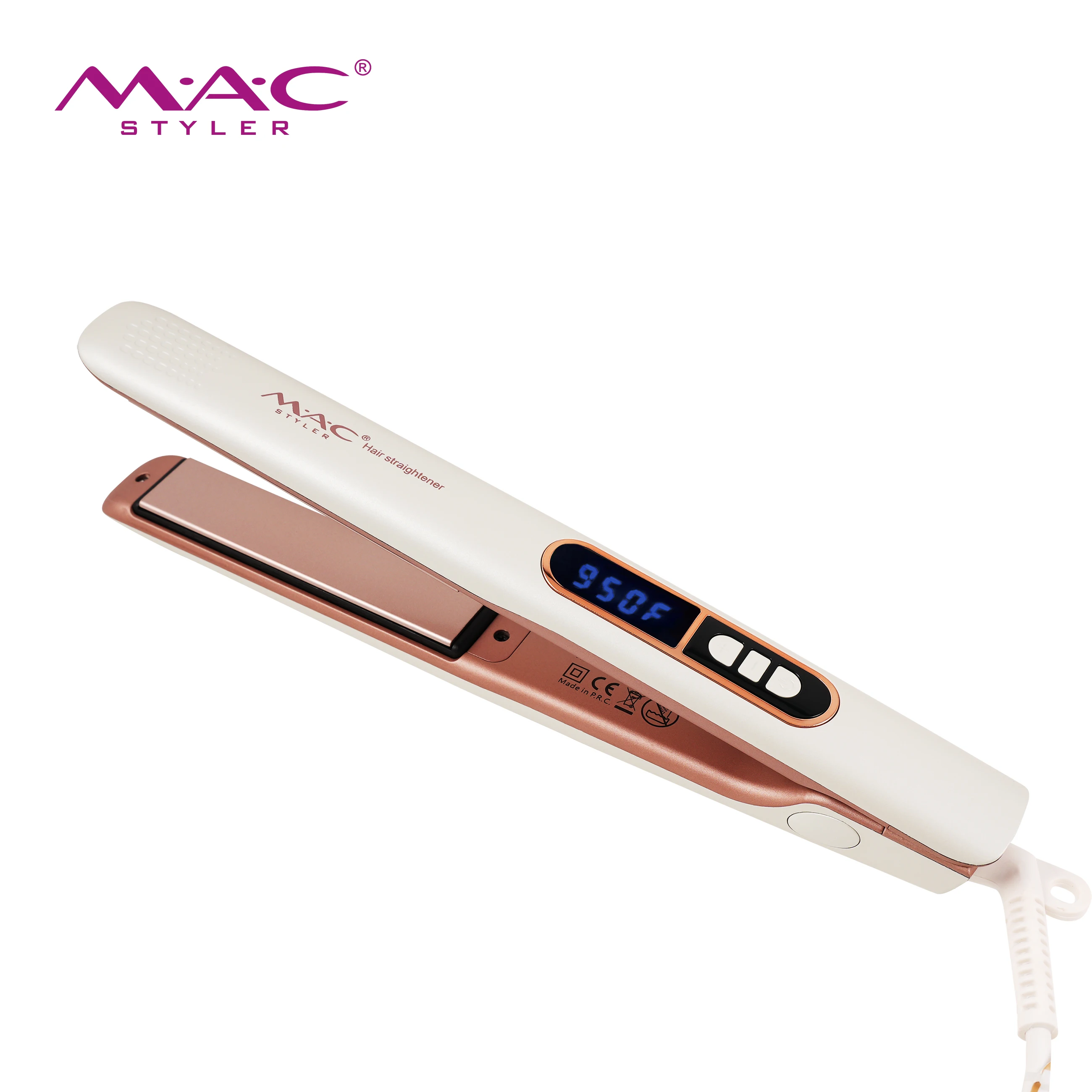 Professional White Color 950F Hair Flat Iron Tourmaline Ceramic Flat Irons Hair Straightener With Private Label