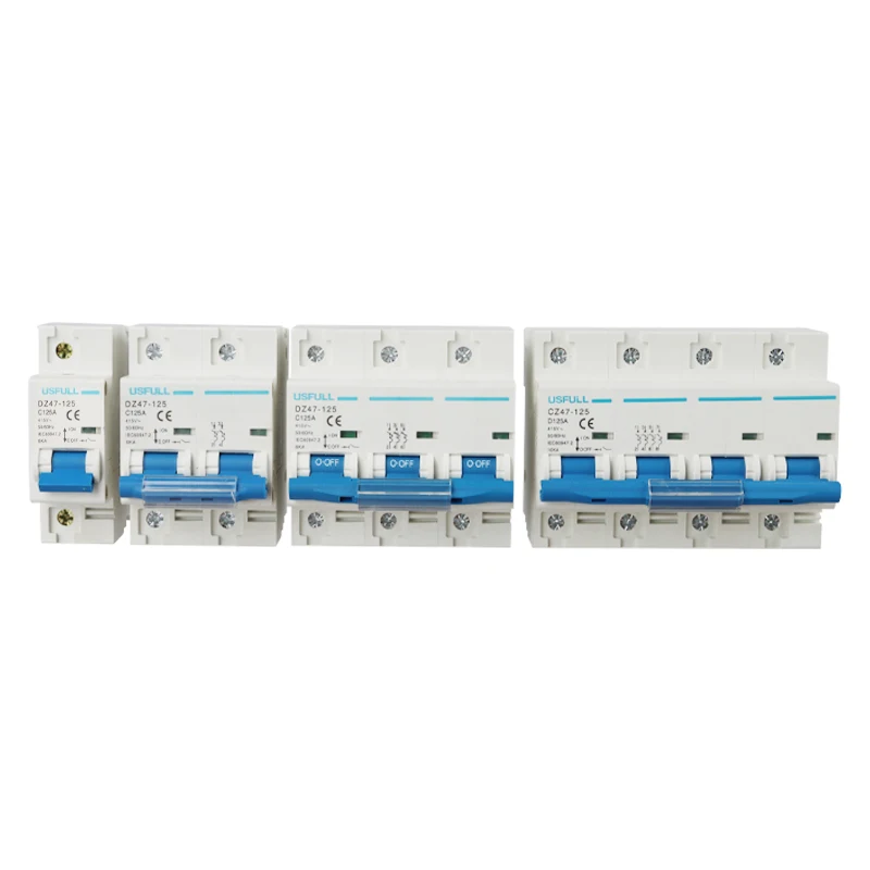 USFULL DC MCB DZ47-125 1-125A 250V 500V 750V 1000V DC breaker for solar 125amp dc mcb