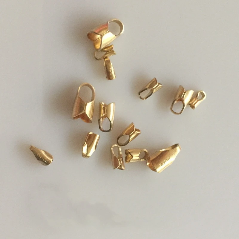 GP Leather Cord End Caps 14KGF Gold Filled Crimp Ends for permanent jewelry chains making diy making Bracelet Cord End Caps