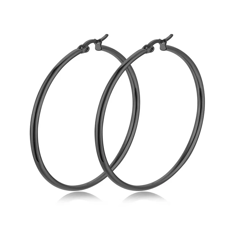 PVD Plated 316 Surgical Large Stainless Steel Hoop Earrings 8cm to 10cm Big Water Proof Stainless Steel hoop Earrings