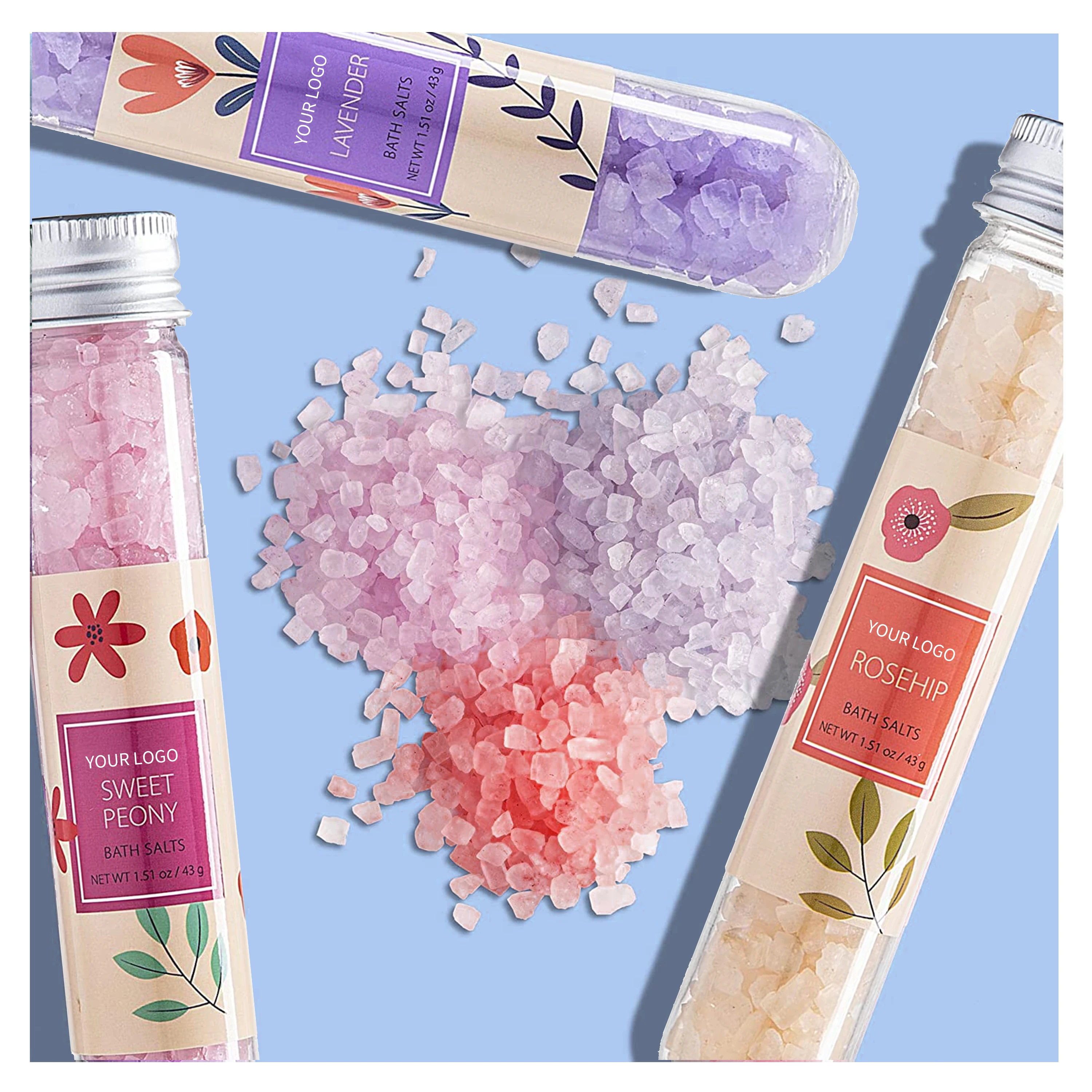 2023 Hot Sale OEM ODM Natural Plant tubes for bath salts spa products bath salt bath soak salt natural