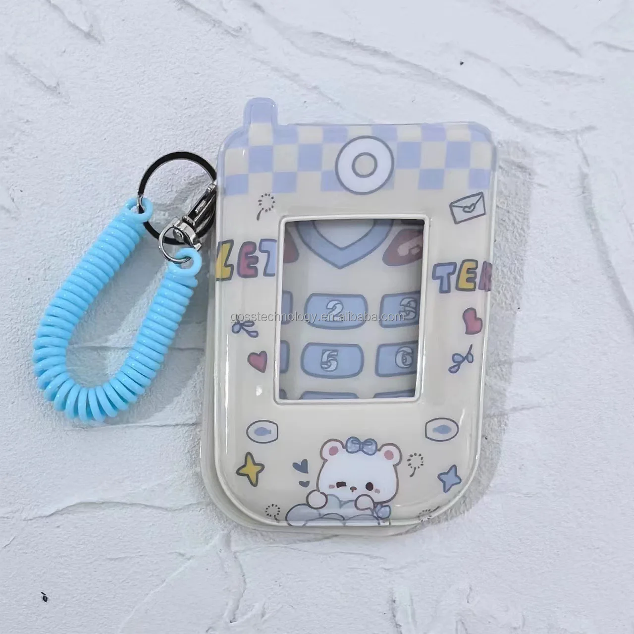 Kawaii Mobile Phone Shape 3 inch PVC Photocard holder Card Photo Holder Bag Pendant for Korean Kpop idol LOMO card holder