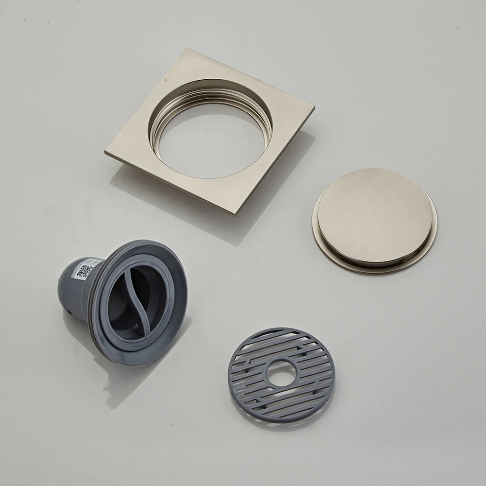 Modern Square Grate Foot Shower Bathroom Bath Brass Floor Drain