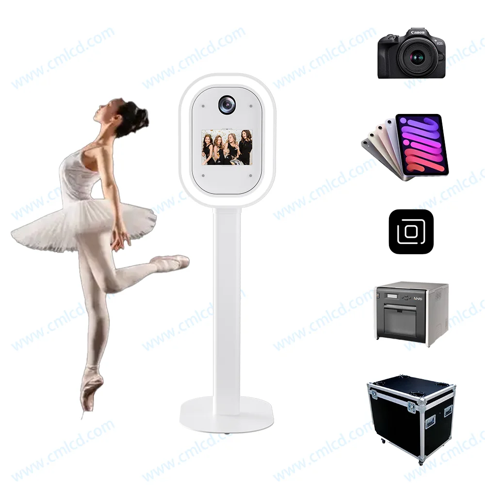 Professional Manufacturer photobooth Shell Oval Faceplate Photo Booth with led lights for Wedding photobooth with flight case