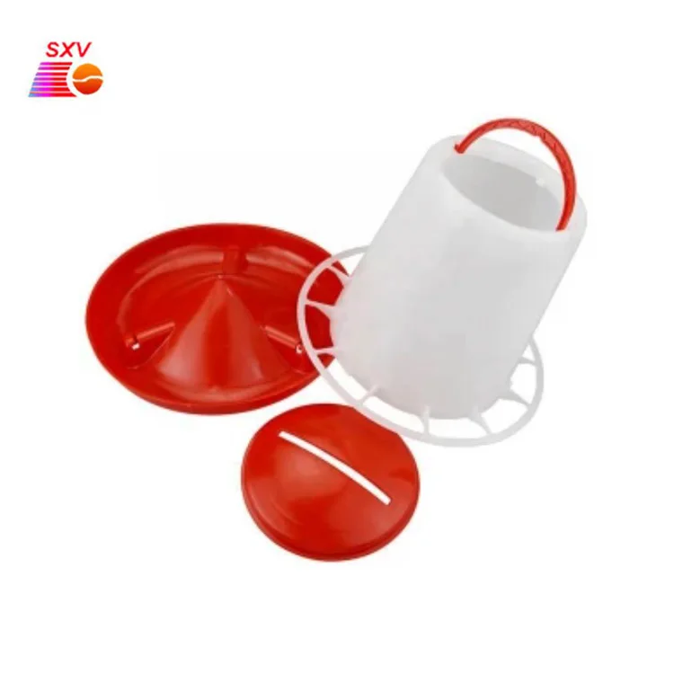 Portable Plastic Chicken Drinkers Food Feeder Waterer Bucket Automatic 12Kg Poultry Chicken Feeder