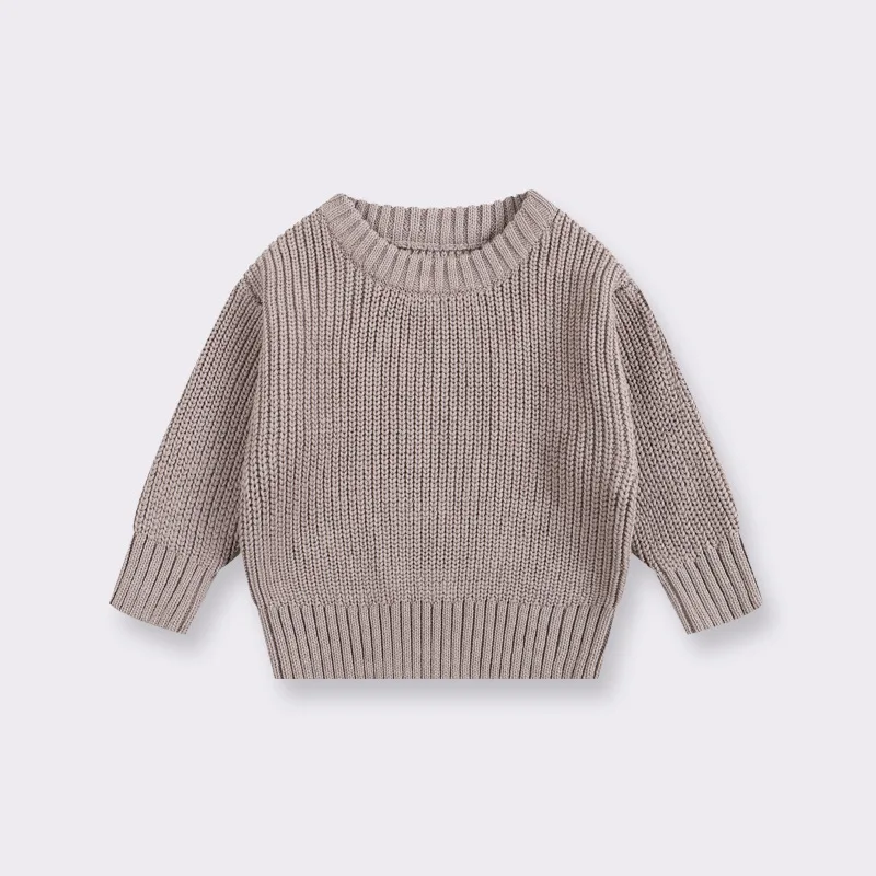 Long Sleeves Loose Children Kids Knitting Pullover Cotton Baby Boys Girls knit Sweater Toddler Jumper